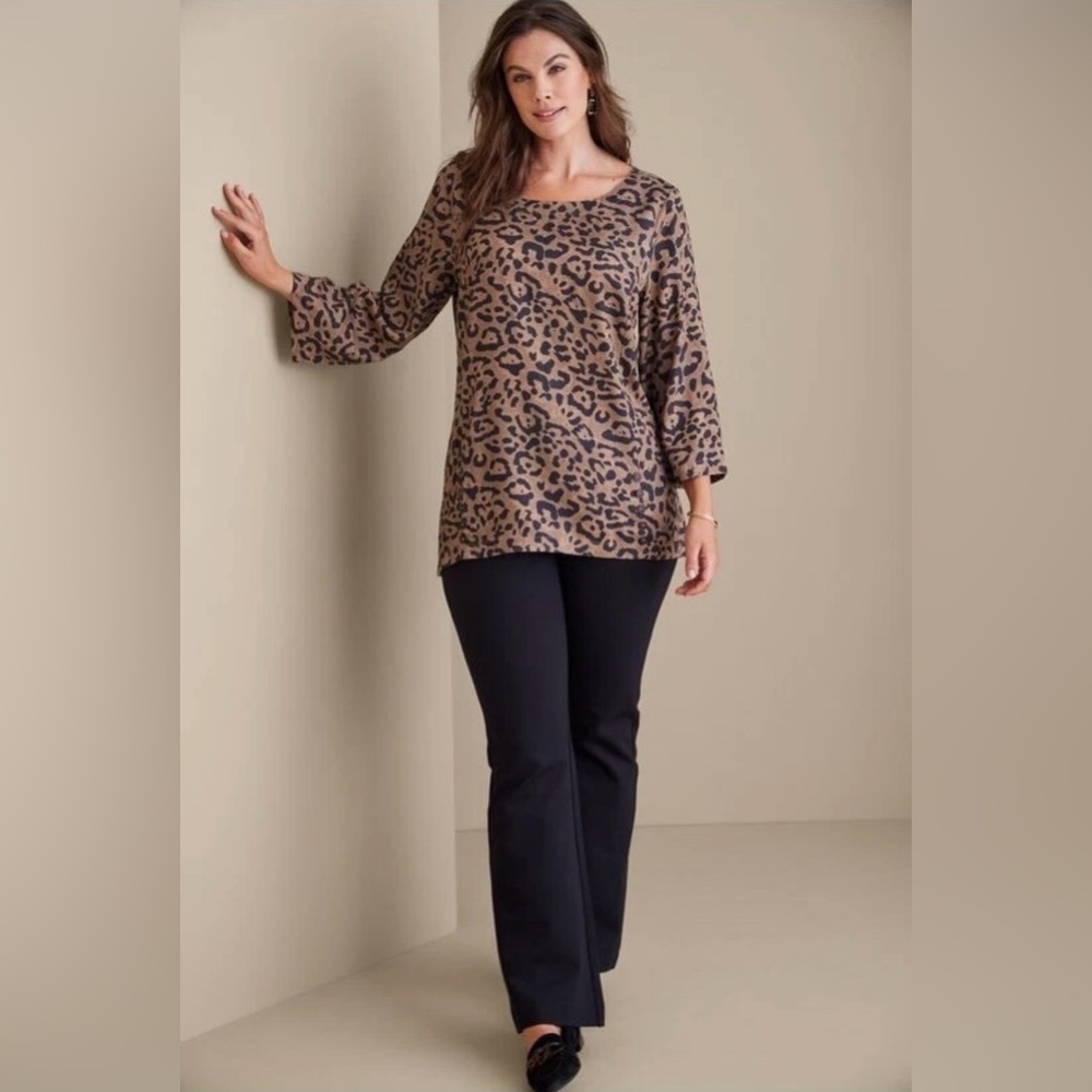 Soft Surroundings Brown Leopard Print Fabric
